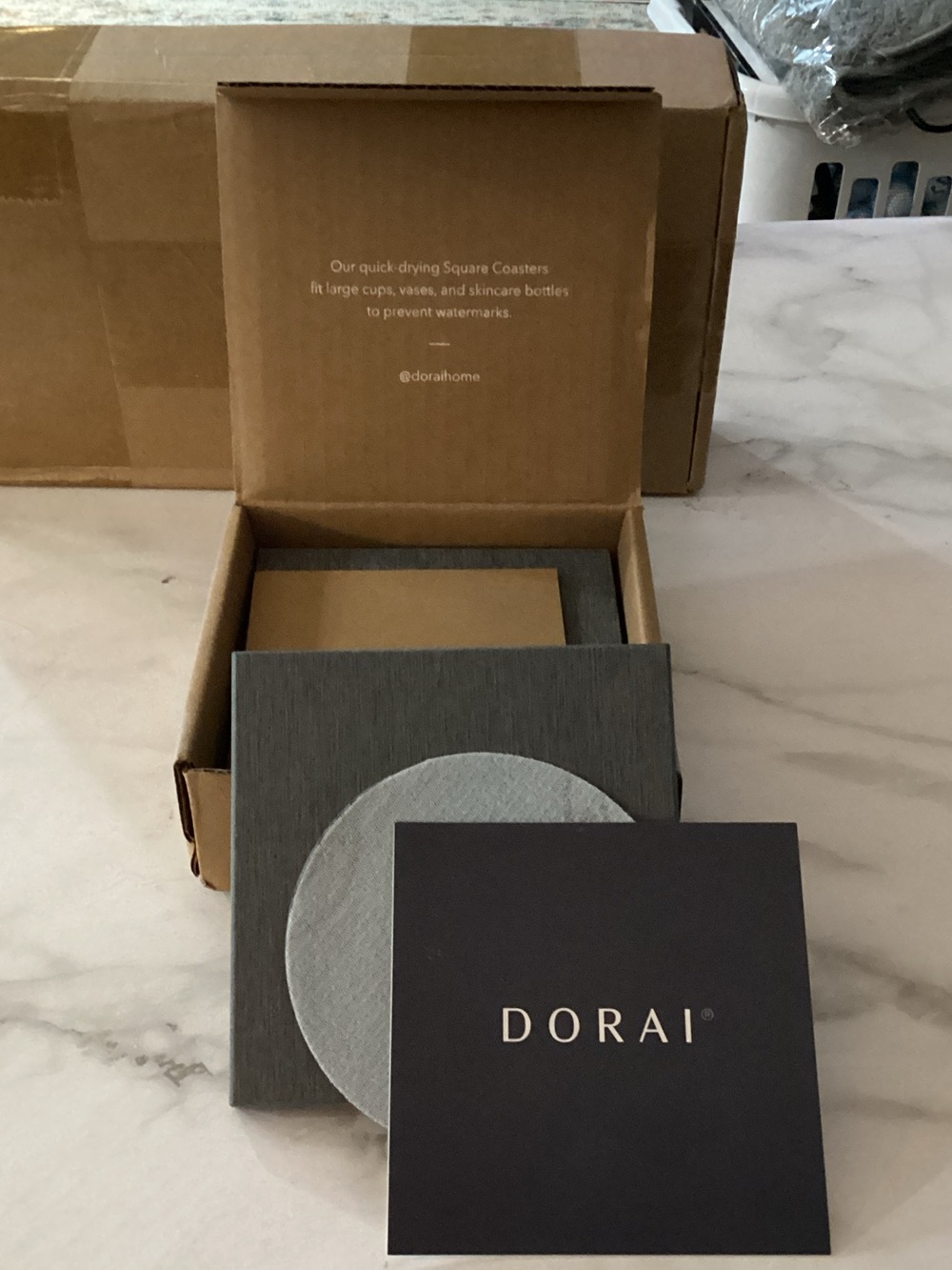 Gray Quick-Drying Square Coasters - Set